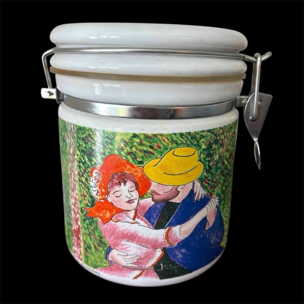 Vintage Chaleur Master Romantics Renoir Dance at Bougival Burrows Ceramic Jar